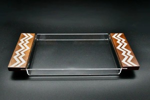 Plateau de service carré de luxe pour l'Aïd Ramadan, à un seul niveau, avec incrustation de nacre, base en acrylique, fait main, classique - Product Image 6