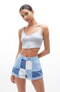 Oferta de Verano 2025: Shorts de Mezclilla para Mujer con Encaje y Retazos, Corte Regular, Diseño Calado, Jeans Cortos Lavados - Product Image 4