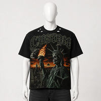 T-shirt à manches courtes pour homme, coupe classique, col en V, 100% coton, respirant, style streetwear, lavé