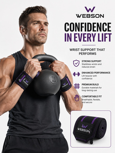WABSON SPORT Bande de maintien de poignet en néoprène pour la musculation et l'entraînement de force – Respirante, antidérapante, avec fermeture auto-agrippante, grande taille - Product Image 1