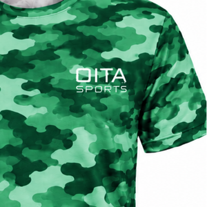 Camiseta de Camuflaje Verde Esmeralda para Hombre, Manga Corta, Cuello Redondo, Estampado de Camuflaje, para Entrenamiento Físico, Running, Ejercicio, Ropa Deportiva de Alto Rendimiento - Product Image 4
