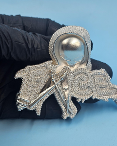Colgante de Plata de Ley 925 con Baño de Rodio y Moissanita, Diseño de Esqueleto Helado, Engaste de Garra, Estilo Hip Hop, Amuleto para Hombre, Dvars Diamond - Product Image 1
