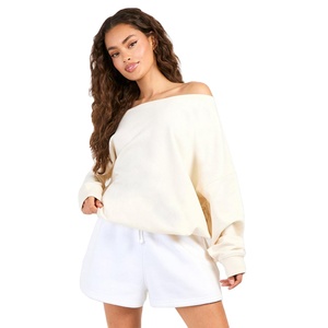 Sweat-shirt personnalisé pour femmes en éponge française surdimensionné à épaules tombantes Sweat-shirt à col rond de haute qualité Fabriqué au Pakistan pour femmes - Product Image 1