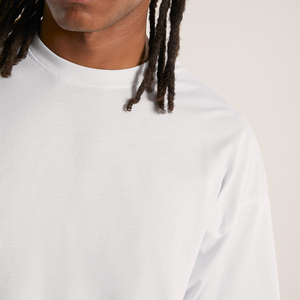 Camiseta Urbana Personalizada para Hombre, Estilo Holgado, 100% Algodón Grueso, Manga Larga, Cuello Alto, Camisetas Holgadas de Estilo Urbano para Hombre - Product Image 5