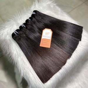 Extensiones de cabello humano liso con puntas cortas marrones, listas para enviar, cabello virgen de alta calidad, paquetes al por mayor, mejor precio. - Product Image 2