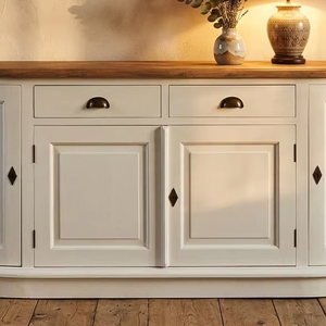 Commode Liana en teck massif naturel, meuble de rangement contemporain pour chambre à coucher, salon, hôpital, écologique, 6 tiroirs - Product Image 5