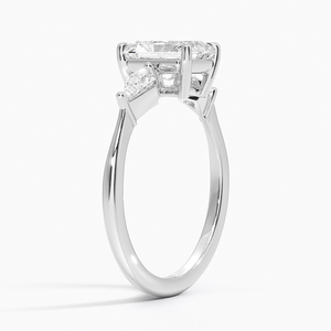 BOJ <b>Ring</b> 0116 Radiant Cut 925 <b>Silver</b> Luxe Cometa Three Stone <b>Solitaire</b> Diamond <b>Ring</b> 2ct D Color VVS1 Moissanite GRA Certified - Product Image 2