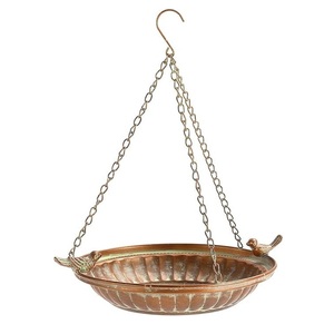 <b>Top</b> Arrival Luxury Decorative Metal Bird Bath Cum Bird Feeder Hanging Weatherproof <b>Rust</b> Resistant Design for Home Garden - Product Image 4