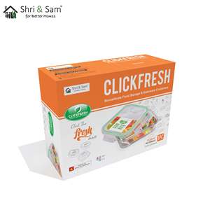 Récipient rectangulaire en verre Clickfresh de 1520ml pour le stockage des aliments et la cuisson avec couvercle hermétique - Product Image 2