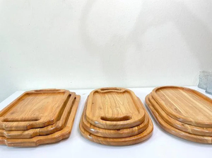 Bandeja de Madera Maciza Ecológica con Asas para Servir Té, Café, Aperitivos y Comida, para Uso Doméstico, Venta al por Mayor, para Cocina, Hotel, Desayuno - Product Image 4
