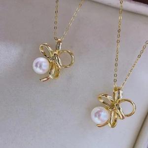 สร้อยคอจี้มุกน้ำจืดของ Huiyuan Jewelry แสงสว่างสดใส เงินแท้ พร้อมริบบิ้น ดีไซน์เต้นระบำ ความสดชื่นจากธรรมชาติ - Product Image 2