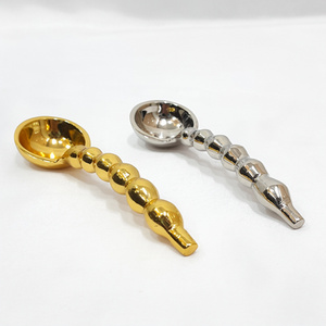 ชุดช้อนส้อมอะลูมิเนียมเคลือบเงา รูปทรงพิเศษ สีเงินและสีทอง ชุด 2 ชิ้น น้ำหนักเบา - Product Image 1