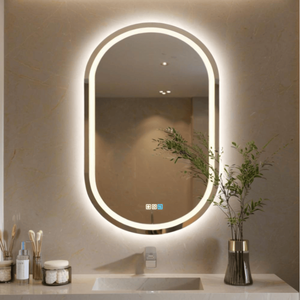 Specchio da Bagno Rettangolare da Parete 20x28 Pollici, Vetro Temperato con Cornice, Antiappannamento e Antischeggiatura - Product Image 1