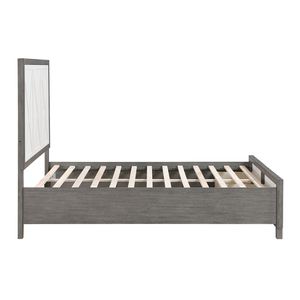 Letto matrimoniale con piattaforma e contenitore nel pedicotto, finitura avorio e grigio, mobili per camera da letto, 1 pezzo - Product Image 6