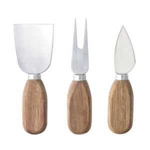 Juego de Cuchillos para Queso de Acero Inoxidable con Mango de Madera de Acacia, Cortador, Servidor y Tenedor para Queso, Herramientas Perfectas para Tablas de Charcutería - Product Image 5