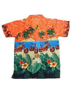 เสื้อเชิ้ตฮาวายแขนสั้นทรงหลวม,พิมพ์ลายต้นปาล์มชบาอินเทรนด์สำหรับผู้ชายจากอินเดียฤดูร้อนปี2023 - Product Image 1