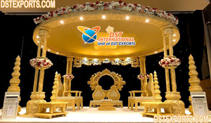 Magnifique Triveni Mandap pour les mariages européens Triveni Mandap en bois pour un mariage élégant Magnifique Triveni Mandap rond Suisse - Product Image 3