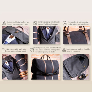 Vintage Genuine Leather <b>garment</b> <b>bag</b> Large Capacity Lightweight Weekender <b>Travel</b> Shoe Compartment <b>garment</b> duffle <b>bag</b> - Product Image 6