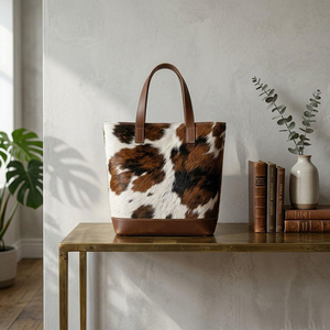 Bolsos de cuero vacuno de lujo hechos a mano con pelo, proveedor mayorista OEM, logotipo personalizado, calidad de exportación a precio razonable - Product Image 1