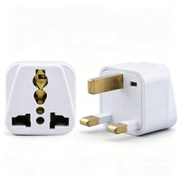 Adaptor Perjalanan Portabel UK dengan Input Multi-Lubang, Casing Tahan Api ABS & PC, Steker Universal untuk Hong Kong, Malaysia, Singapura