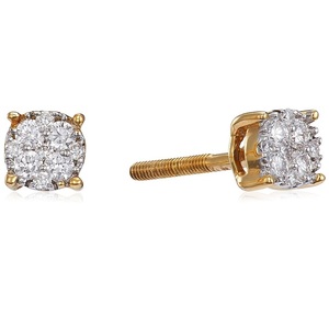 Modernos Pendientes de Oro Amarillo de 18K con Diamantes Cultivados en Laboratorio, Corte Cojín, Engaste Invisible, Joyería Fina Minimalista para Mujer, Regalo - Product Image 1