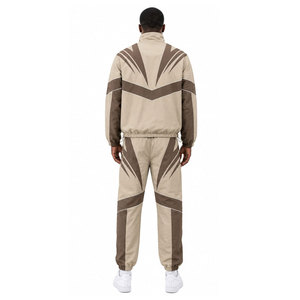 100% Nylon Windbreaker Tracksuit Heavyweight Water Proof <b>Two</b> <b>Piece</b> Zipper Jacket and Trouser <b>Set</b> For Unisex - Product Image 3