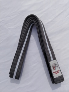 เข็มขัด BJJ ผ้าฝ้าย 100% ยาว 300 ซม. ลายแถบสีขาว ปรับแต่งได้ตามต้องการ อุปกรณ์ OEM ยี่ห้อ EVI สำหรับฝึกศิลปะการต่อสู้ สีขาว สำหรับทุกเพศ - Product Image 4