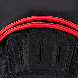 Black Red Leather Training <b>Focus</b> <b>Pads</b> With Velcro Closure For Martial Arts Sparring And Kickboxing Practice - Product Image 6