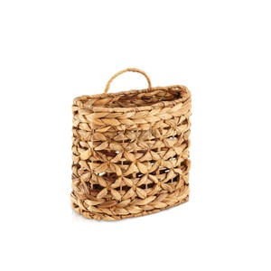 Cesta Colgante de Jacinto de Agua Natural para Pared, Cesta Tejida Multiusos para Puerta Principal, Hogar, Jardín, Despensa, Estilo Rústico - Product Image 1
