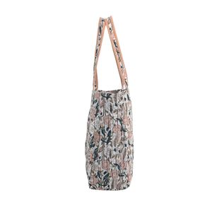 Sac fourre-tout matelassé en coton imprimé à la main de Jaipur, avec fermeture éclair et bandoulière réglable - Product Image 3