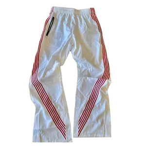 Customized Logo Unisex Nylon Sweatpants Curved Stripes Baggy Fashion Windbreaker Track Pants Men Plus Size Wide <b>Leg</b> Nylon Pants - Product Image 2