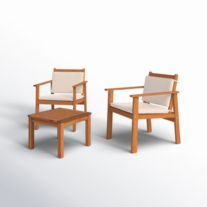 Ensemble de chaises longues en teck pour extérieur avec table, meubles de jardin en bois massif, design durable et confortable - Product Image 2