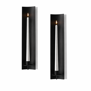 Ensemble de appliques murales en métal noir au design élégant, design vertical, construction durable, lumière ambiante douce pour la décoration intérieure contemporaine - Product Image 1