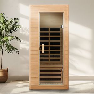 Sauna a Infrarossi per Una Persona in Legno di Hemlock con Funzione di Incasso nel Tetto - Product Image 1