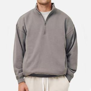 Sudadera con capucha de la mejor calidad, oversize, con cuello y cremallera de 1/4, hombros caídos, tipo suéter - Product Image 2