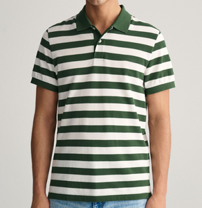 Polo de rugby pour homme en promotion – Impression de logo personnalisée, manches courtes, rayé, respirant, coton, nouveau style, couleur contrastante - Product Image 2