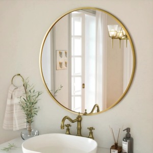 Modern Wall <b>Mirror</b> Slim Gold Metal Frame Decorative <b>Hanging</b> <b>Mirror</b> for Wedding Living Room-REHMAN CRAFT Handmade Contemporary - Product Image 3