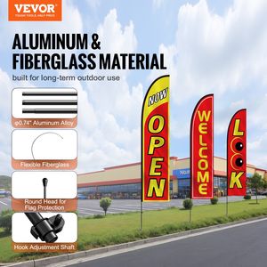 Kit de bandera de plumas de bienvenida de aspecto abierto para publicidad comercial Banderas y pancartas abiertas promocionales - Product Image 2