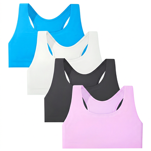 Soutien-gorge de sport pour femme, maintien moyen, respirant, couleur unie, pour yoga et fitness, disponible en bleu, blanc, noir, rose - Product Image 2