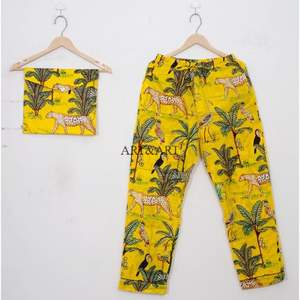 ชุดนอนผ้าฝ้ายแท้ 100% ลายป่าสง่าหรูสำหรับผู้หญิง ระบายอากาศได้ดี พิมพ์ลายด้วยมือ ชุดนอนแบบเดรสใส่สบายสำหรับใช้ในชีวิตประจำวัน เหมาะสำหรับเป็นของขวัญ - Product Image 3