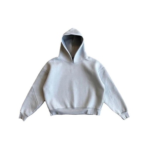 Sweat à capuche zippé pour homme, coupe ample, épaules tombantes, style rétro américain, délavé, avec motif cœur oversize en grande boucle, 350g, 100% Coton, uni, effet vieilli - Product Image 6