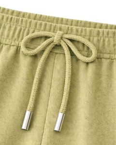 Pantalones Deportivos Cargo de Pierna Ancha Color Verde Oliva Claro para Mujer, Pantalones de Forro Polar con Cintura Elástica, Bolsillos con Cremallera, Ropa Casual de Calle, Pantalones de Invierno - Product Image 6