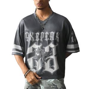 Camiseta de Fútbol Americano de Malla Oversize para Hombre, Estilo Gótico Urbano, Transpirable, de Poliéster, Vintage, OEM - Product Image 1