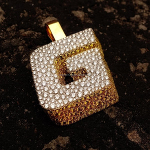 RB GEMS Hip Hop Jewelry Mens Rose Gold <b>Iced</b> Custom Number G Name Initial Logo Pendant VVS Moissanite Diamond Party IGI Certified - Product Image 1