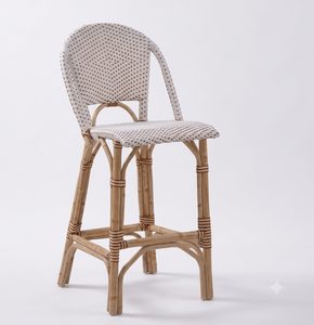 wooden high chair made of rattan cane frame and rattan synthetic weaving originally made in Indonesia - Product Image 3