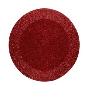 ที่รองจานทรงกลมประดับด้วยลูกปัดสีน้ำเงินสดใสที่ชาร์จโต๊ะแบบแฮนด์เมดสำหรับตกแต่งชายฝั่งงานอีเวนต์ธีมชายหาดและผ้าปูโต๊ะแบบหนา - Product Image 4