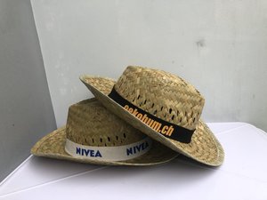 Natural Straw Cowboy Hat Seagrass Hat Ventilation Holes with Custom Logo Ribbon Band Unisex Adult Cheap Price Wholesale Bulk - Product Image 3
