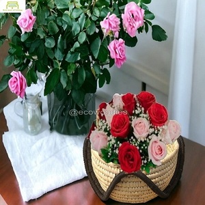 Décoratif rustique beige clair en paille de blé, vintage, écologique, biodégradable, multi-usages, tissé à la main, pour intérieur et extérieur - Product Image 6
