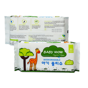 Toallitas Húmedas Baby Wow, 80 Unidades, Ecológicas, No Tejidas, Desechables, Perfumadas, para Uso Doméstico - Product Image 1