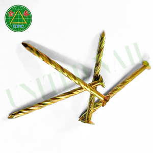 Clous en acier plaqué jaune de 2,06 mm x 35 mm, à tige lisse et tête à motif, prix de gros, fabriqués au Vietnam - Product Image 2